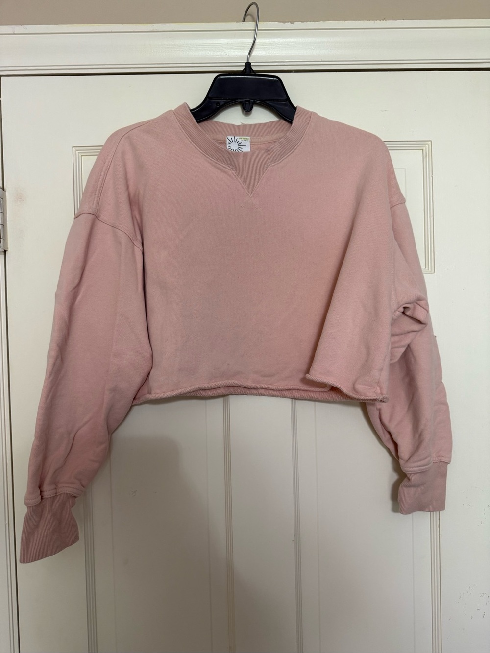Aerie Offline Cropped Pink Sweatshirt - XS